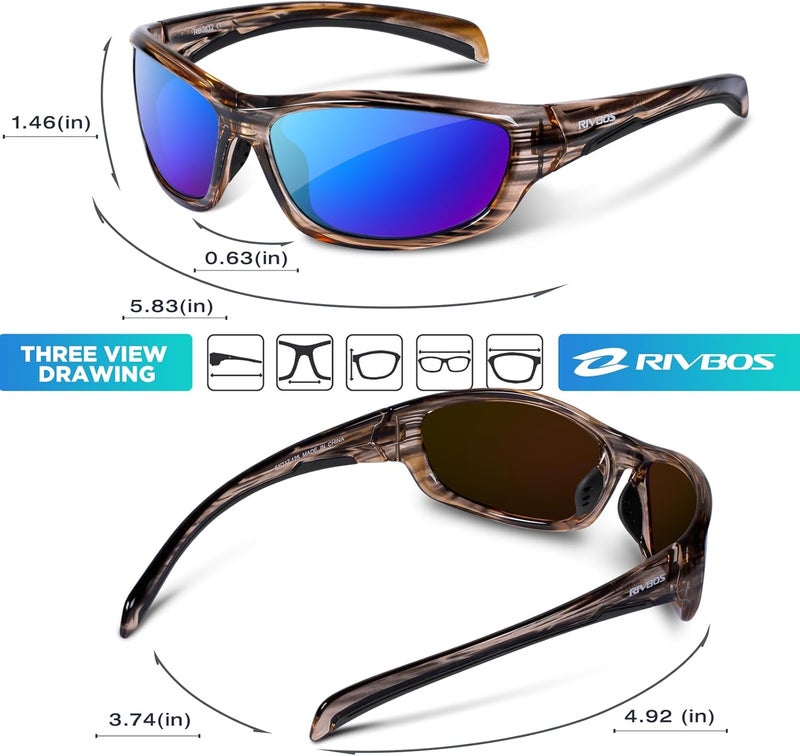 RIVBOS Polarized Sunglasses UV400 Protection for Men's and Women's Fishing, Cycling, and Outdoor Activities RB832 - Image 2